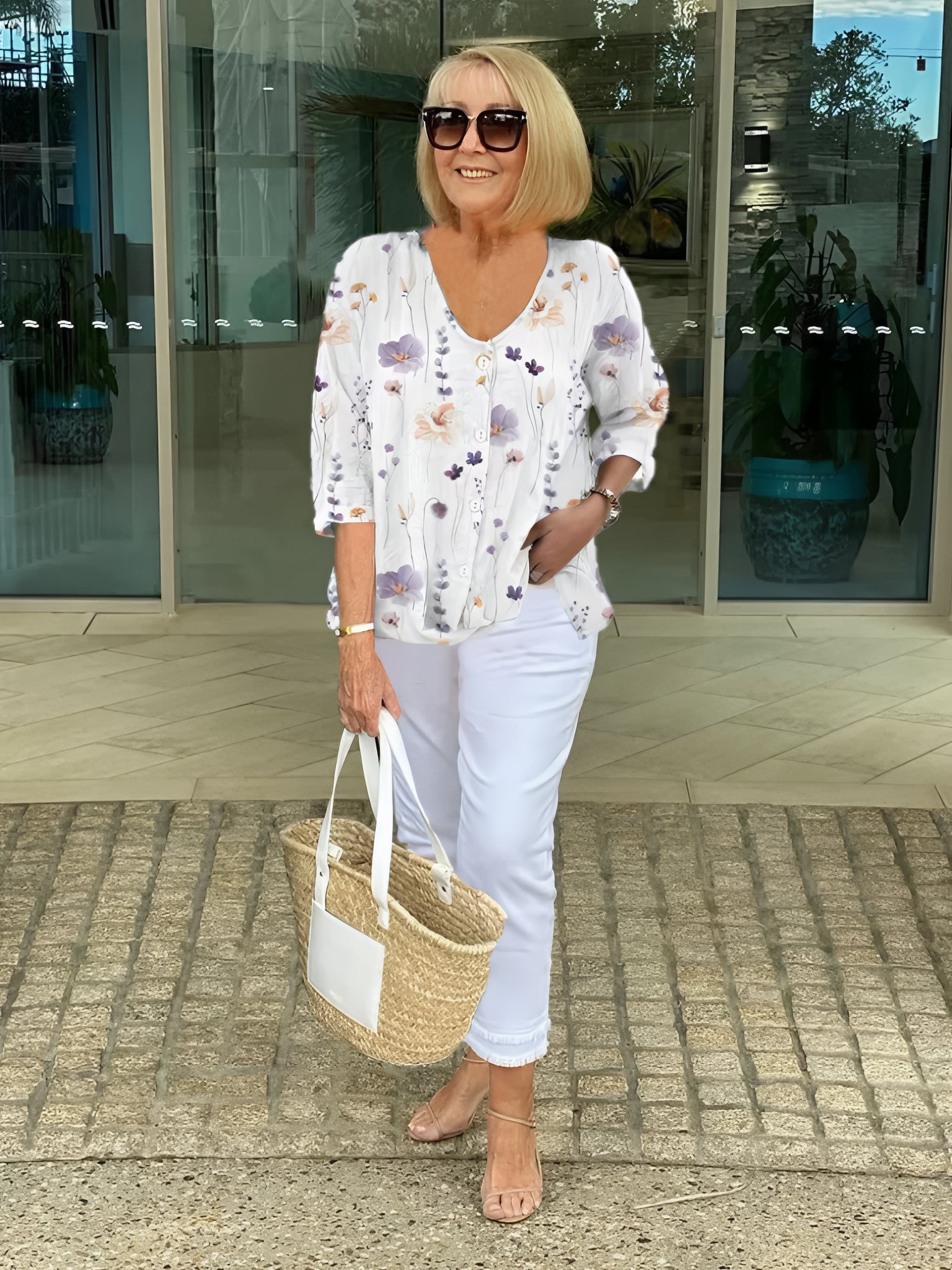 Button-Front Floral Blouse | Breezy Elegance for Everyday Wear