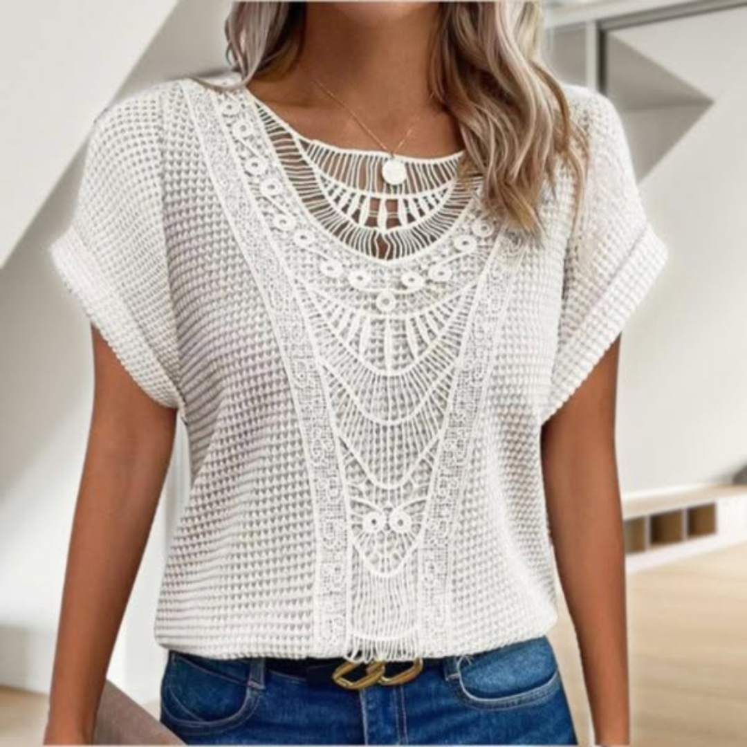 Boho Charm Crochet Blouse | Textured Fabric | Effortless Everyday Style