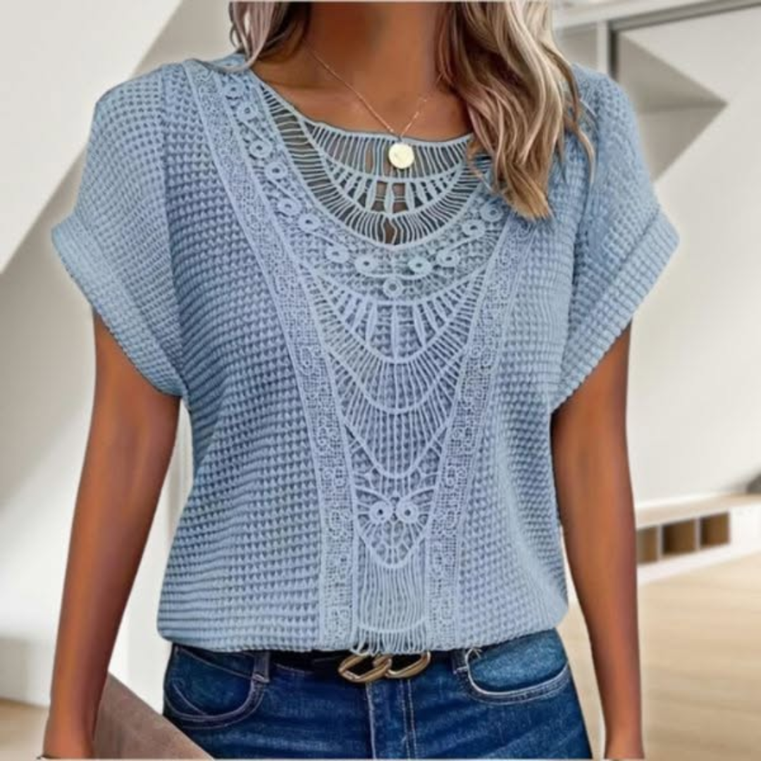 Boho Charm Crochet Blouse | Textured Fabric | Effortless Everyday Style