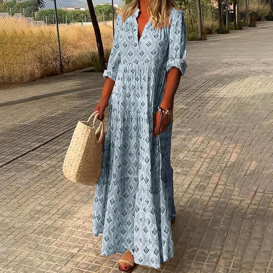 Coastal Bloom Maxi Dress | Relaxed Fit | Effortless Boho Vibes
