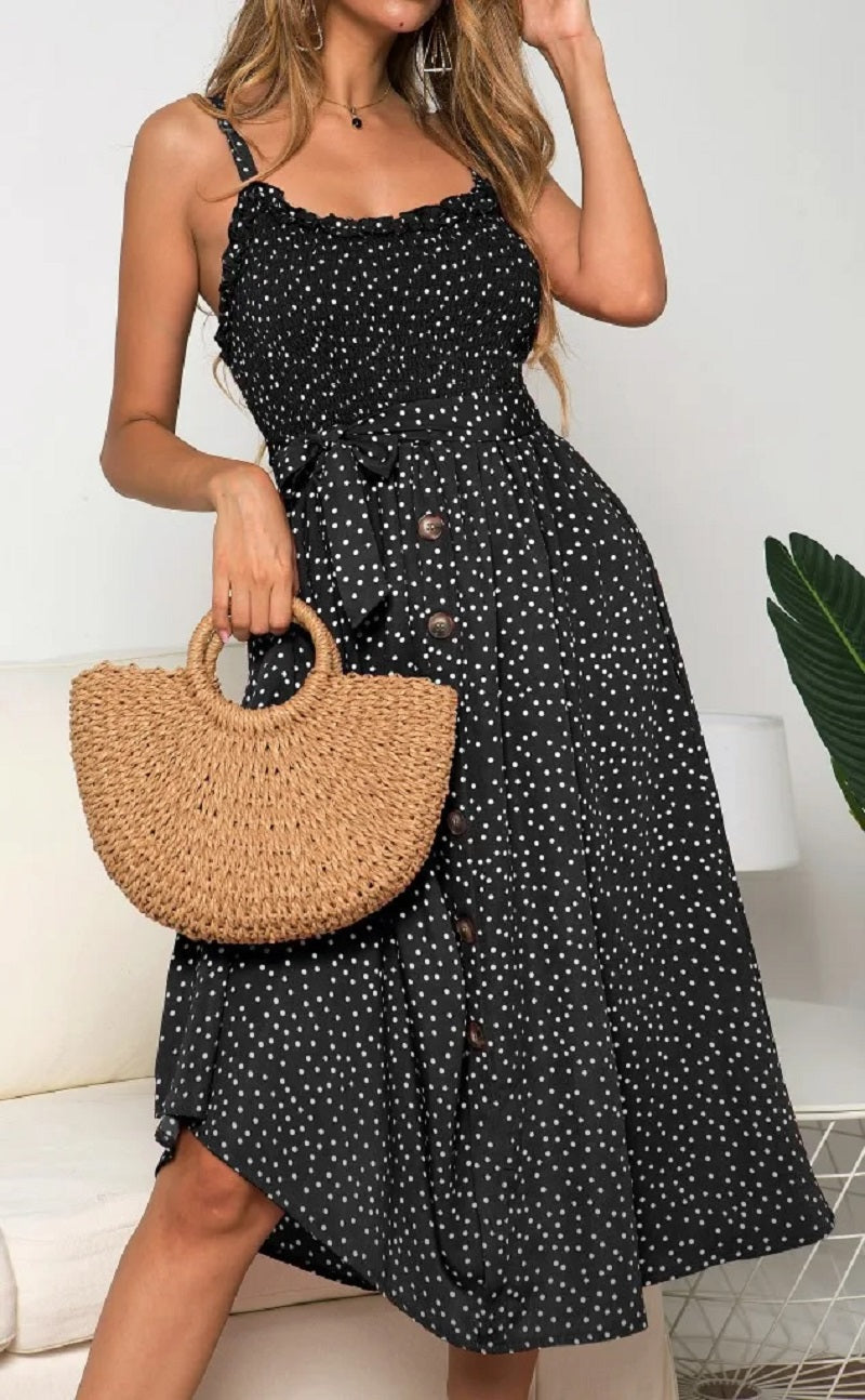 Dotted Charm Sundress | Sweet Retro Elegance