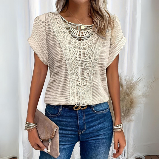 Boho Charm Crochet Blouse | Textured Fabric | Effortless Everyday Style