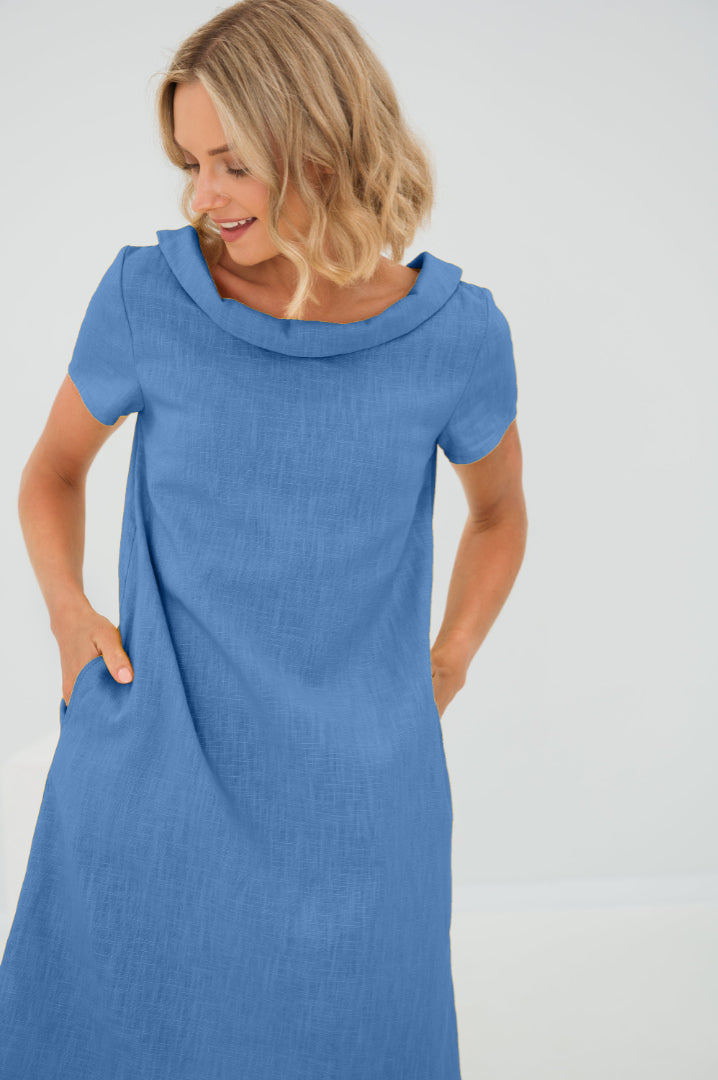 Minimalist Linen-Blend Shift Dress | Timeless Elegance for Every Day