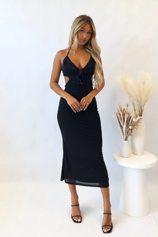 Coastal Muse Cut-Out Midi | Flirty & Effortless Charm