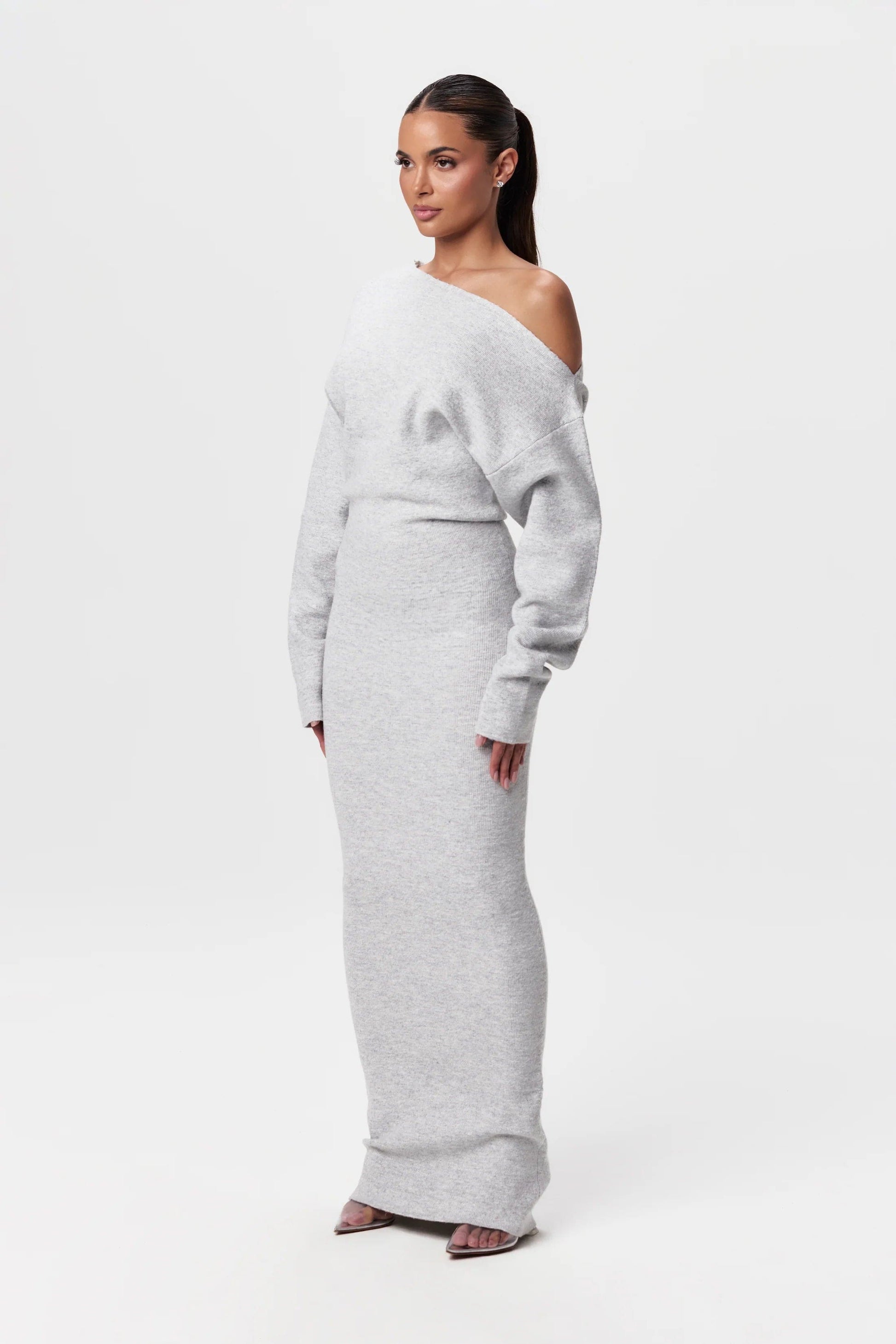 Off-Shoulder Knit Dress | Sculpted Silhouette | Elevated Minimalism