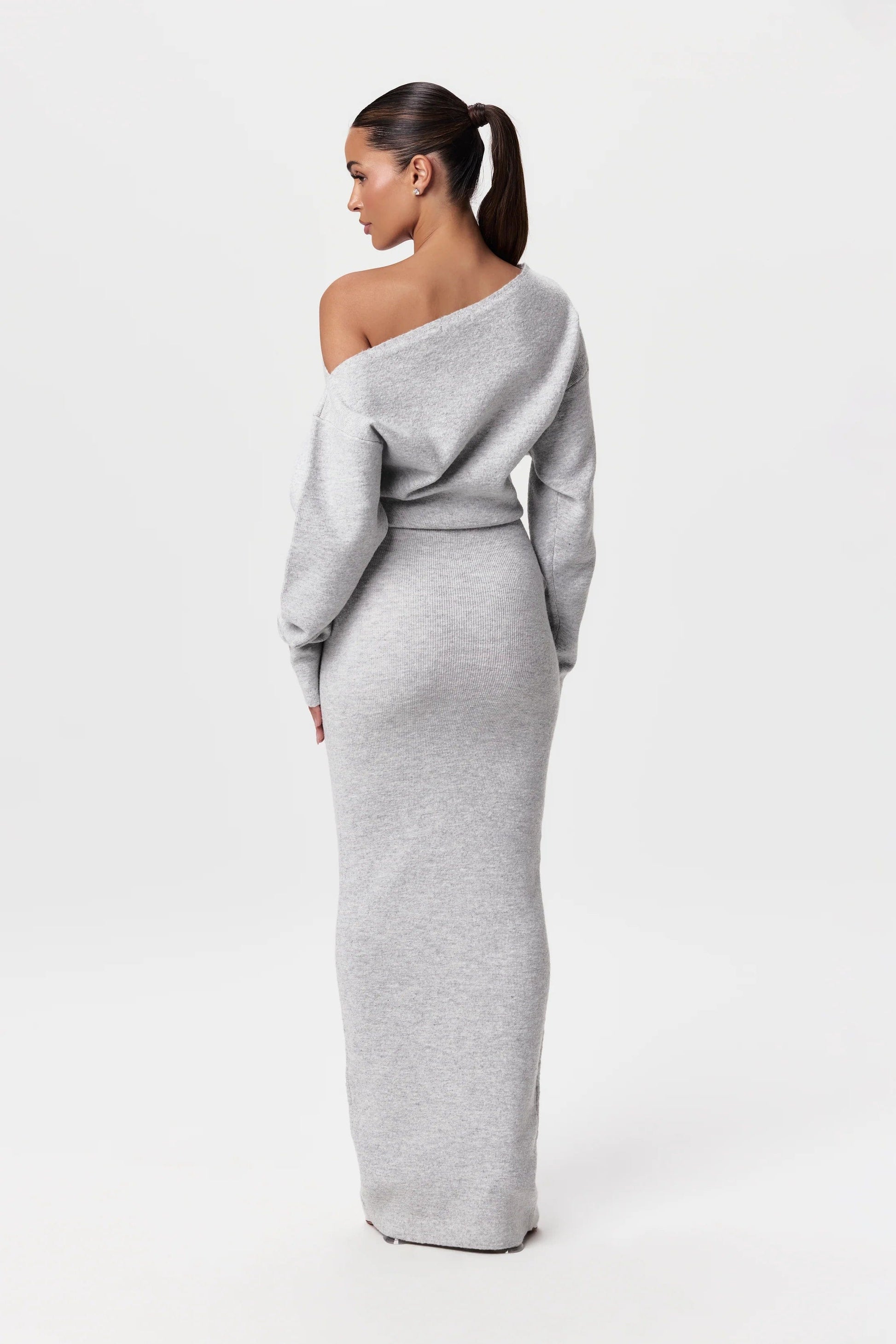 Off-Shoulder Knit Dress | Sculpted Silhouette | Elevated Minimalism