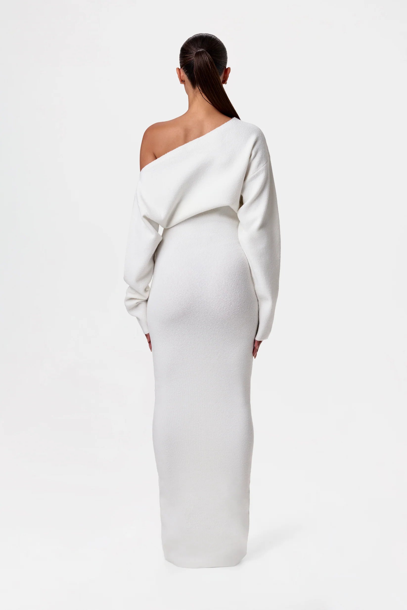 Off-Shoulder Knit Dress | Sculpted Silhouette | Elevated Minimalism