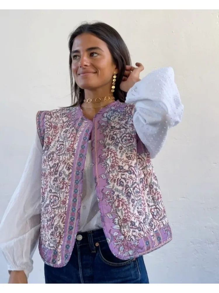 Boho Quilted Vest | Artisanal Touch | Lightweight Statement Layer