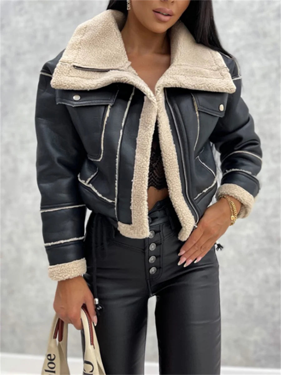 Faux Shearling Jacket | Warm and Chic | Cropped Design