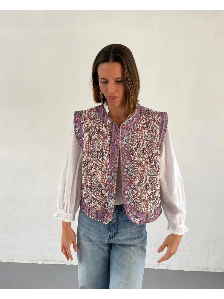Boho Quilted Vest | Artisanal Touch | Lightweight Statement Layer