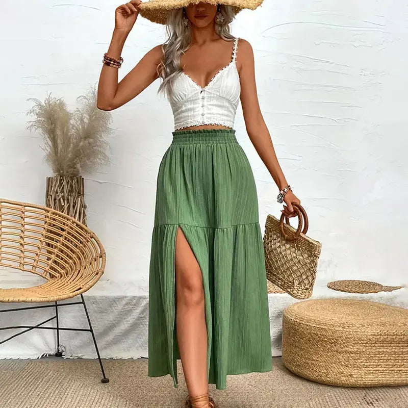 Long Skirt with Split | Flowing Design | Elegant and Breezy