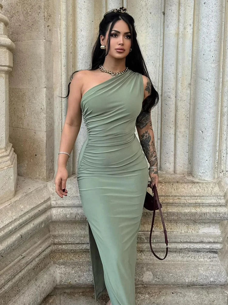 Midnight Muse Dress | One-Shoulder Elegance | Sleek Sophistication