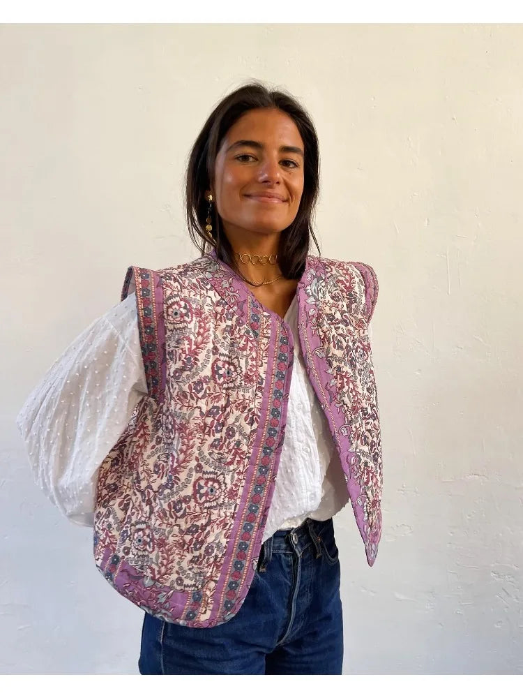 Boho Quilted Vest | Artisanal Touch | Lightweight Statement Layer