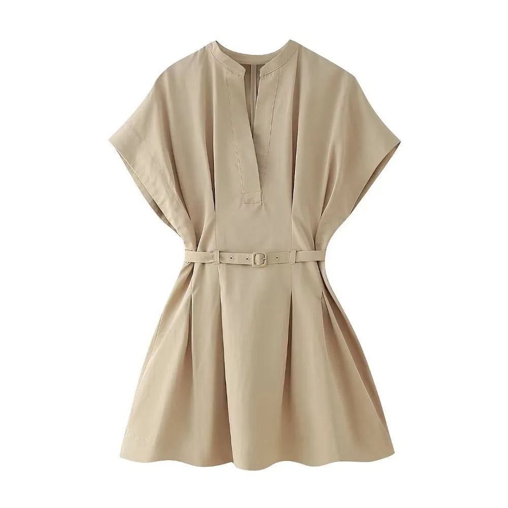 Belted A-Line Mini Dress | Effortless Elegance | Timeless Everyday Look