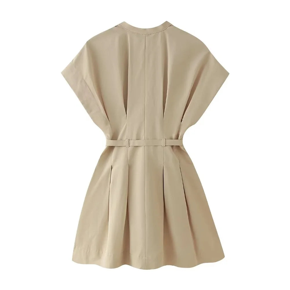 Belted A-Line Mini Dress | Effortless Elegance | Timeless Everyday Look