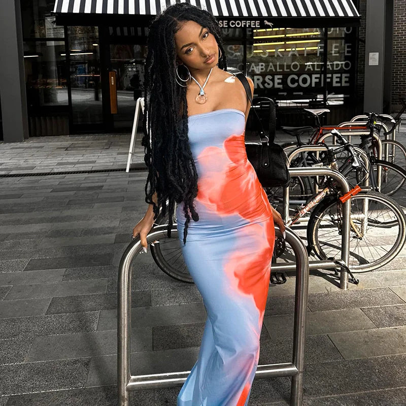 Abstract Mesh Maxi Dress | Bold & Sculpted | Summer Night Energy