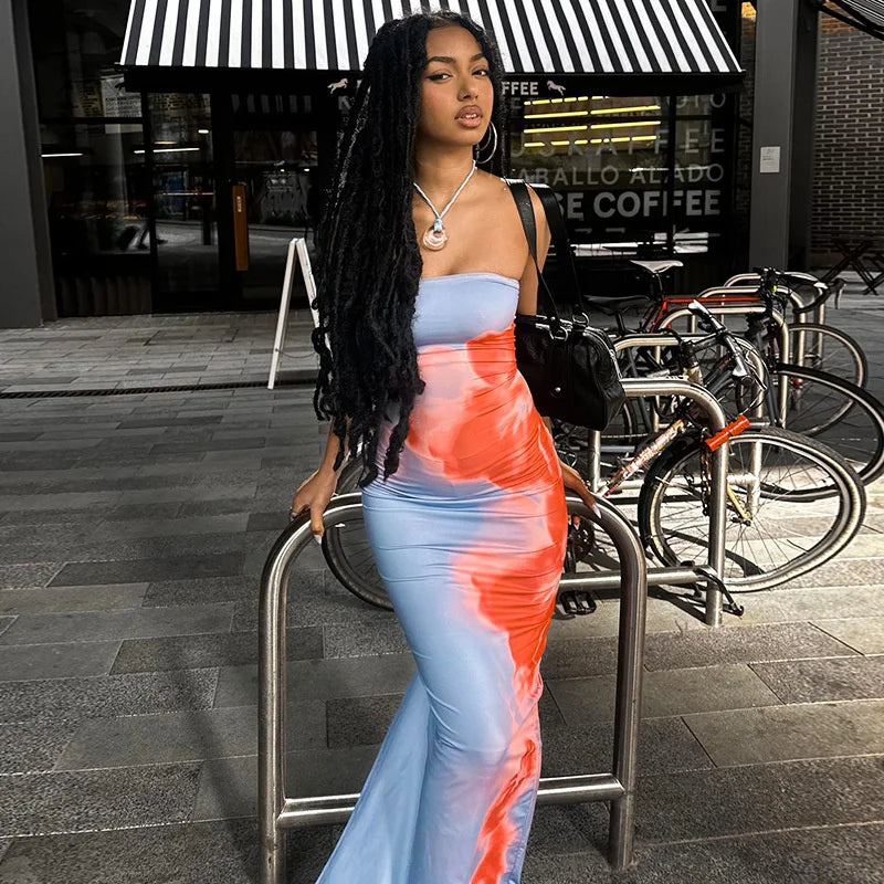 Abstract Mesh Maxi Dress | Bold & Sculpted | Summer Night Energy