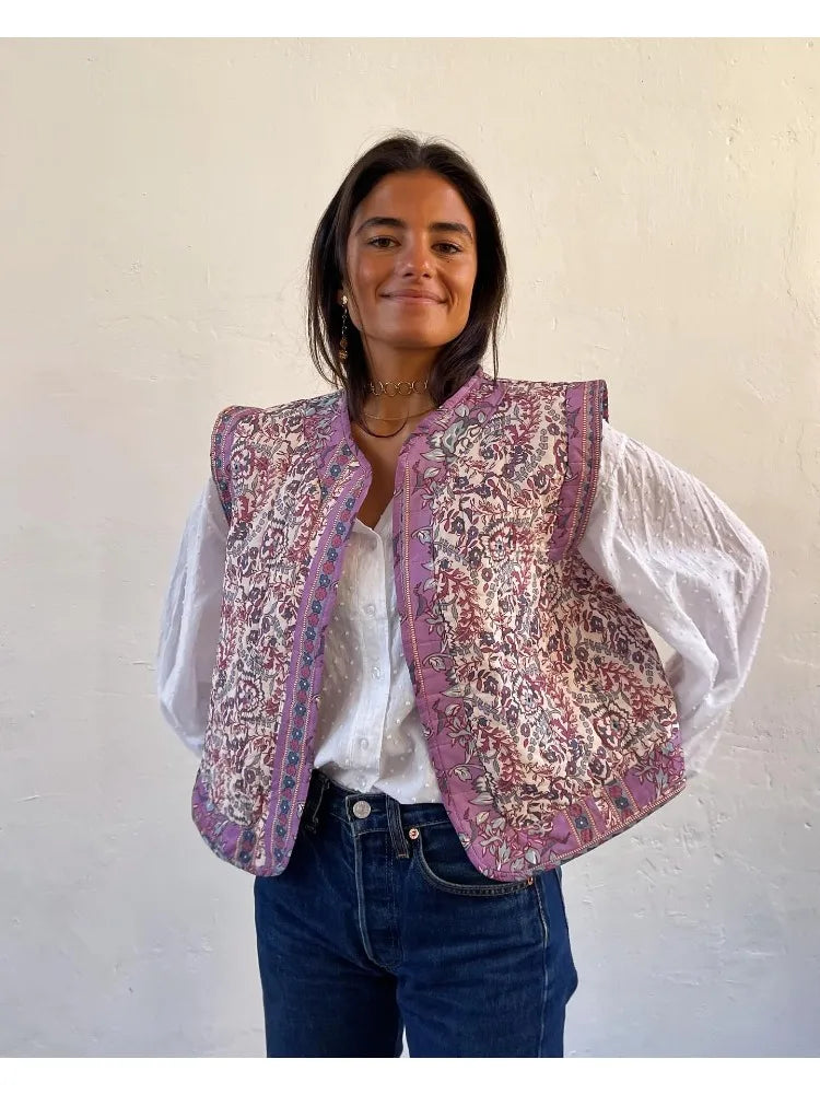 Boho Quilted Vest | Artisanal Touch | Lightweight Statement Layer