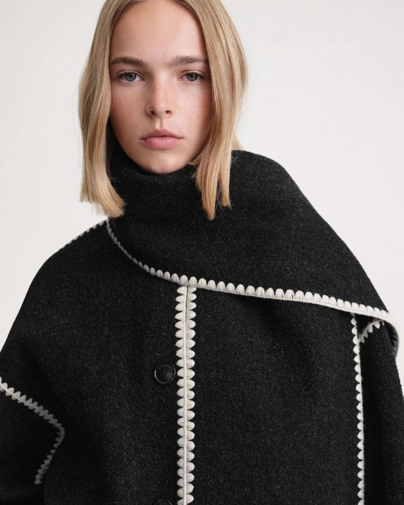 Modern Stitch Wrap Coat | Cozy Minimalist Statement