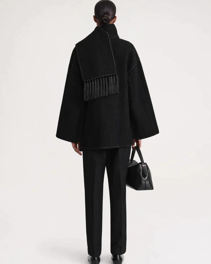 Modern Stitch Wrap Coat | Cozy Minimalist Statement