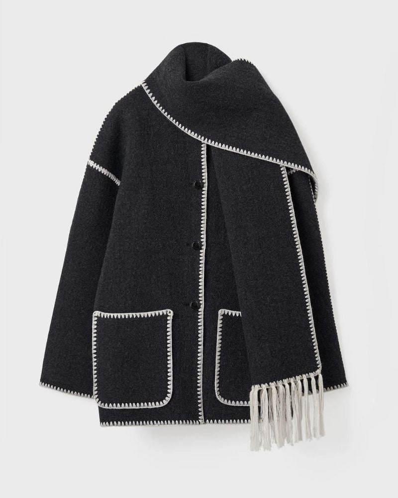 Modern Stitch Wrap Coat | Cozy Minimalist Statement