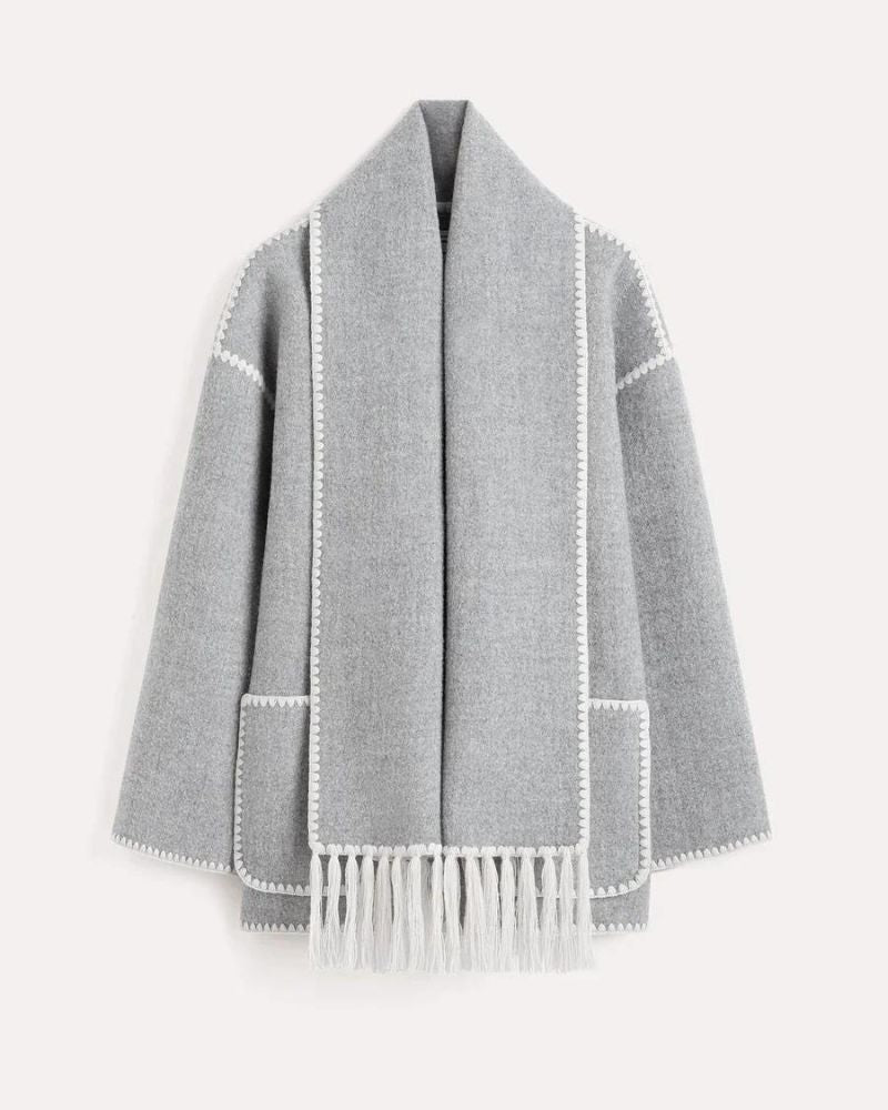 Modern Stitch Wrap Coat | Cozy Minimalist Statement