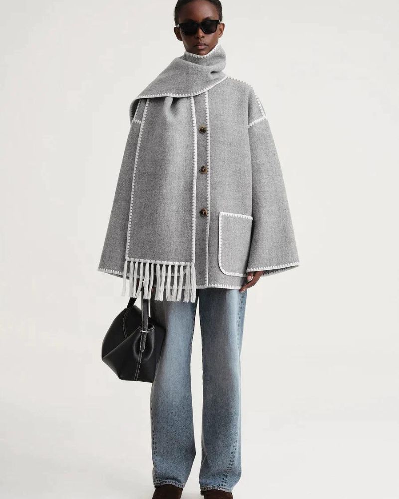 Modern Stitch Wrap Coat | Cozy Minimalist Statement
