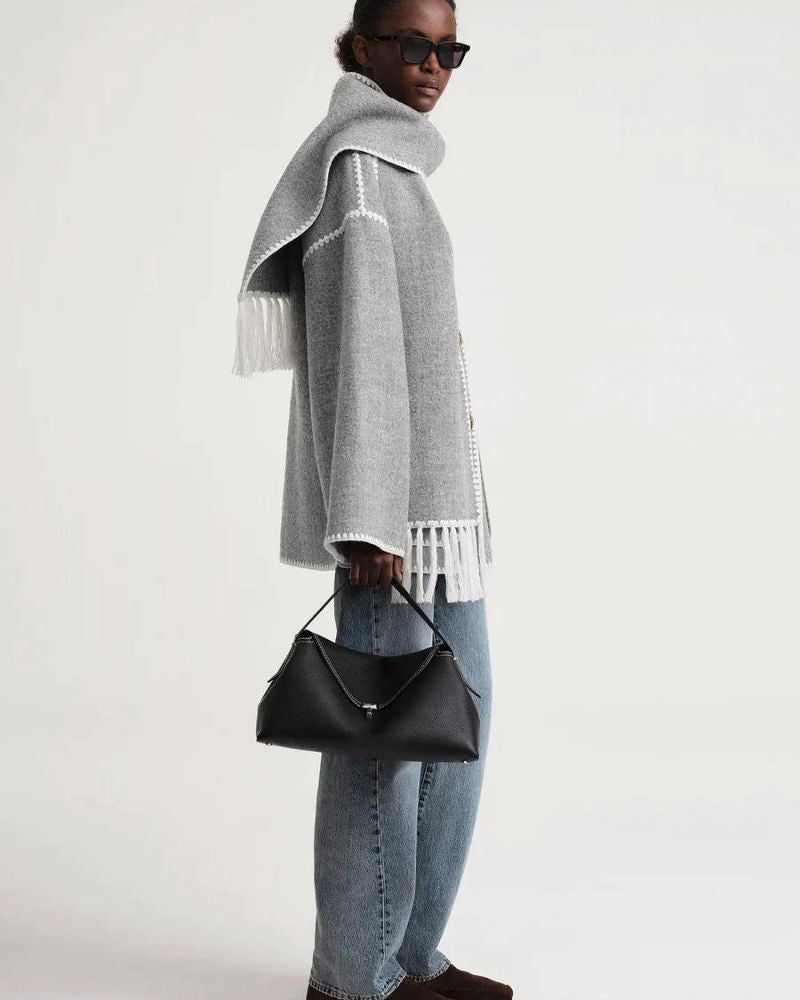 Modern Stitch Wrap Coat | Cozy Minimalist Statement