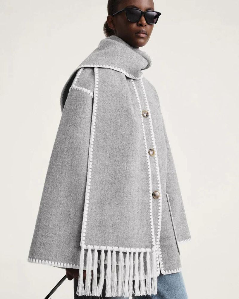Modern Stitch Wrap Coat | Cozy Minimalist Statement