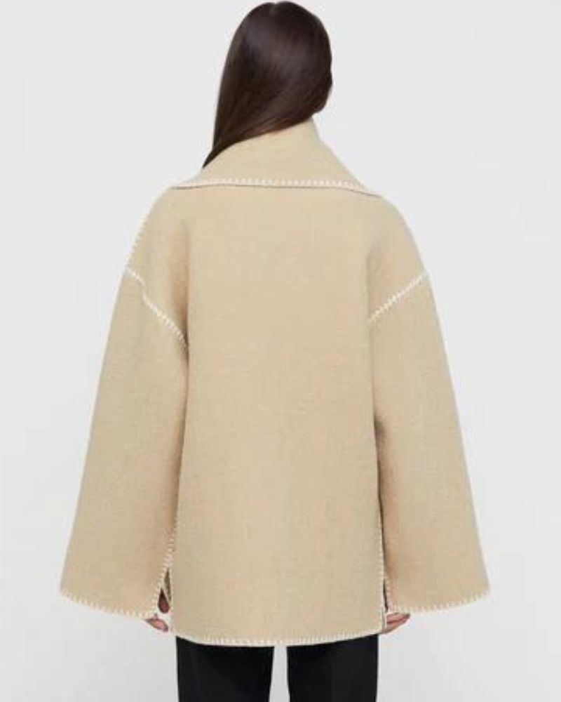Modern Stitch Wrap Coat | Cozy Minimalist Statement