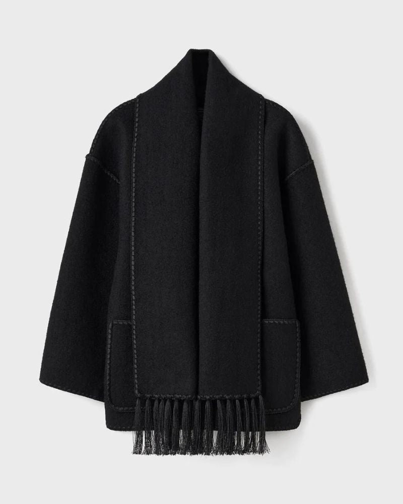 Modern Stitch Wrap Coat | Cozy Minimalist Statement