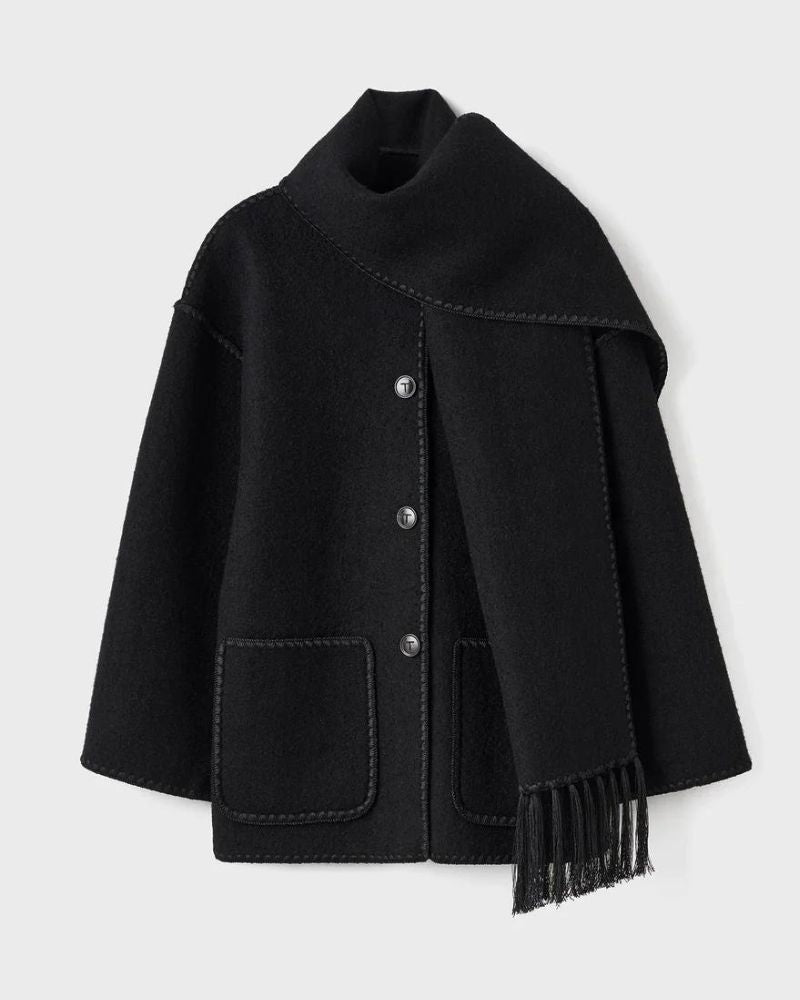 Modern Stitch Wrap Coat | Cozy Minimalist Statement
