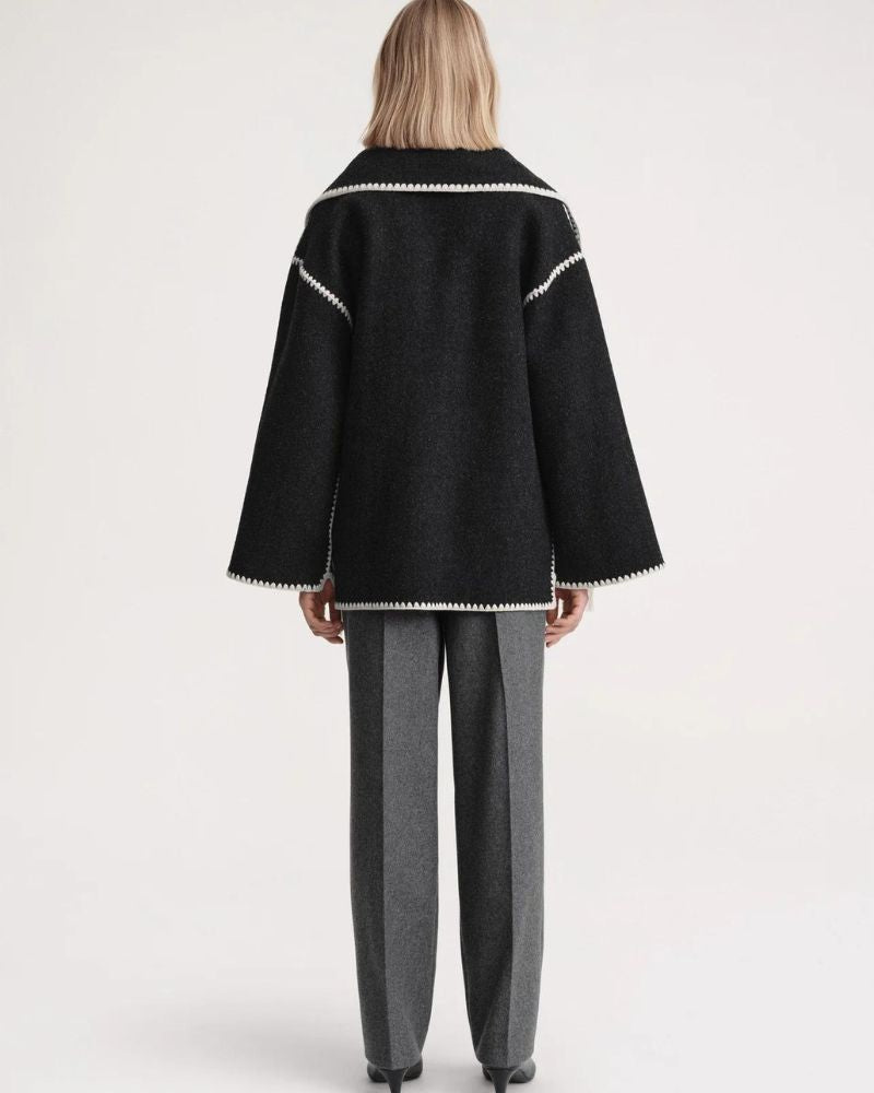 Modern Stitch Wrap Coat | Cozy Minimalist Statement