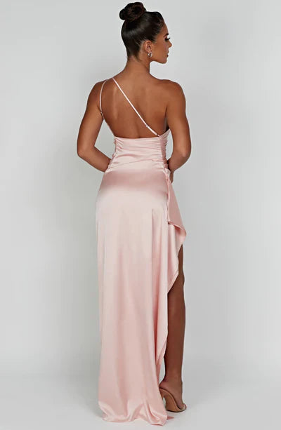 One-Shoulder Satin Gown | Elegant Drama Meets Sleek Allure