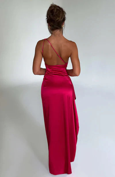One-Shoulder Satin Gown | Elegant Drama Meets Sleek Allure