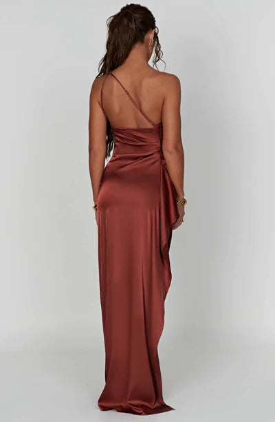 One-Shoulder Satin Gown | Elegant Drama Meets Sleek Allure