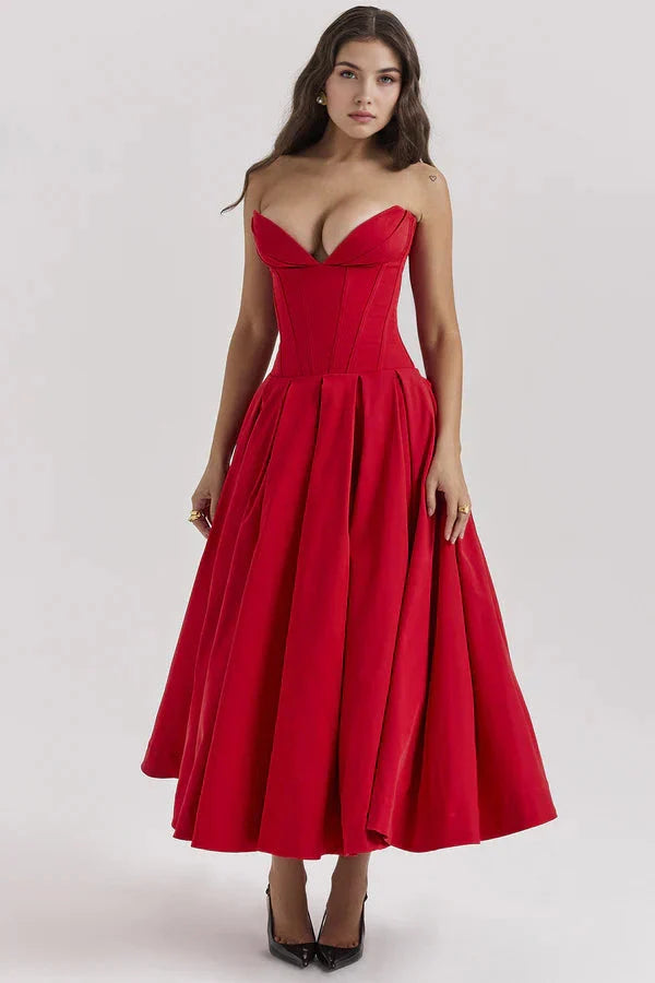 Belle Corset Midi Dress | Vintage Romance Redefined