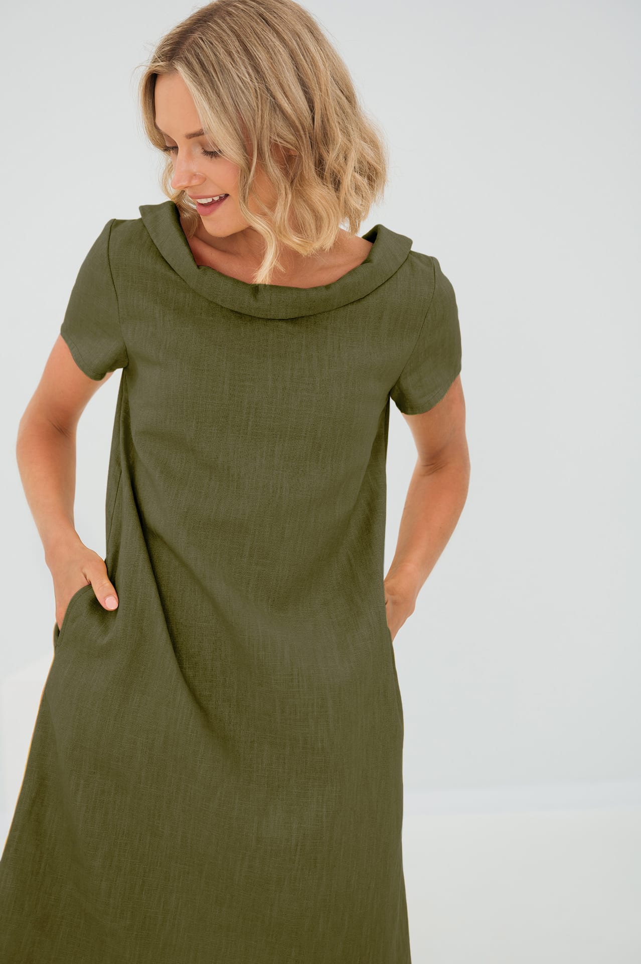 Minimalist Linen-Blend Shift Dress | Timeless Elegance for Every Day